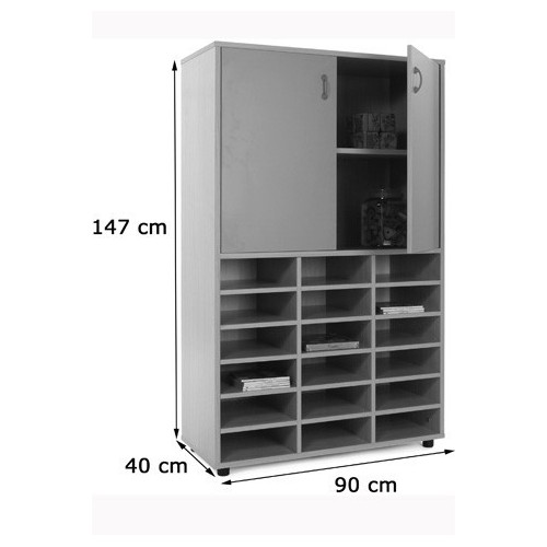 Mueble medio casillero y armario 2