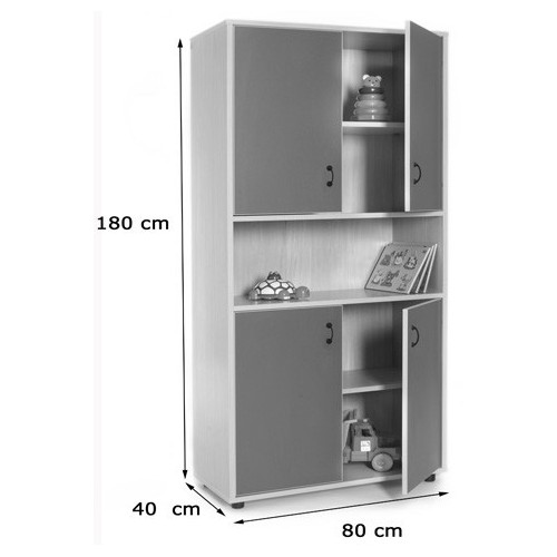 Mueble alto armario 4 puertas y hueco central TIRADOR PQÑO 2