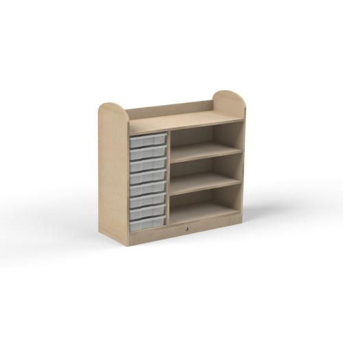 Mueble cubetero y estantería